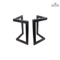 L-shaped steel legs metallic black