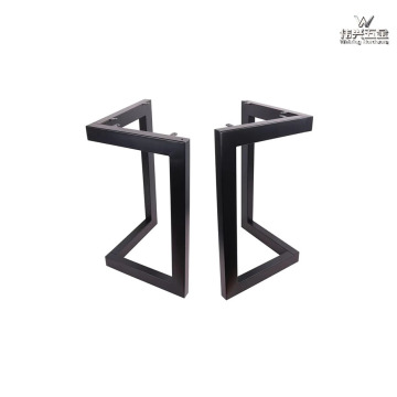L-shaped steel legs metallic black