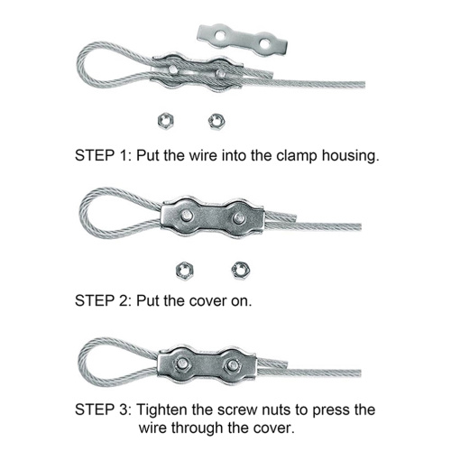 Wire Clip Cable Clamp Double