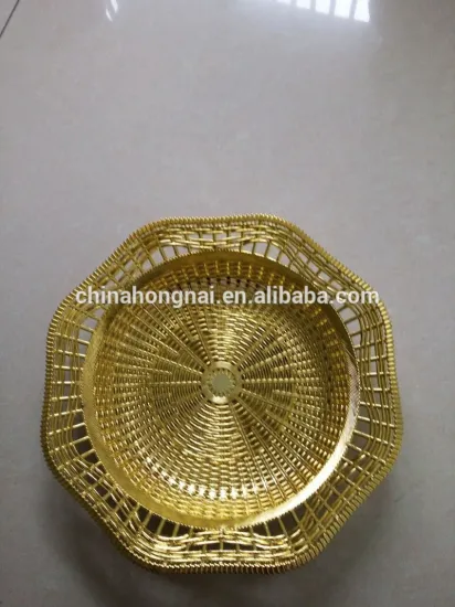 golden electroplating plastic fruit tray/plate