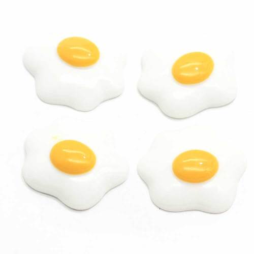 Flower Shaped Kawaii Fried Egg flat back Beads 100pcs/bag For Handmade Craft Decoration Beads Charms Phone Ornaments Spacer