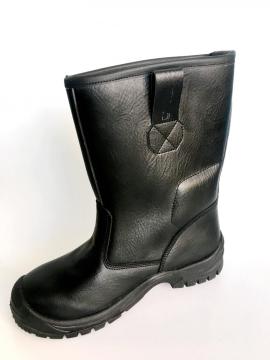 काले उभरा चमड़े पीयू outsole सुरक्षा बूट