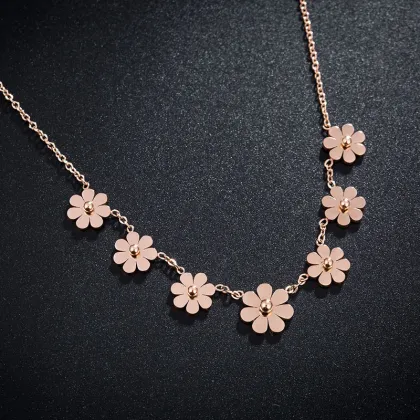 Small Flower Charm Statement Necklace For Grandma