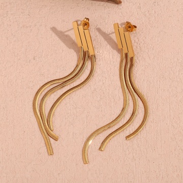 Brave Light Trend 2024 Gold Plated Tassel Earrings