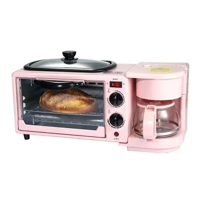 Three-in-One Breakfast Machine: Frying Pan, Toaster Oven & Coffee Maker