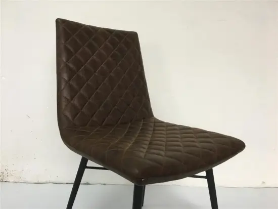 Brown PU leather modern dining chair