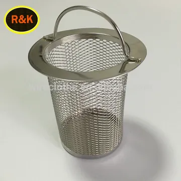 stainless steel wire mesh filter basket in container