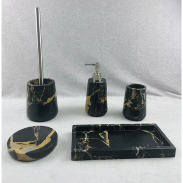 Athens Gold marble bathroom accessories set