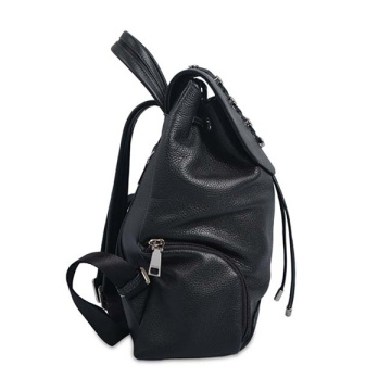 Sac à dos en cuir souple pour dames, noir