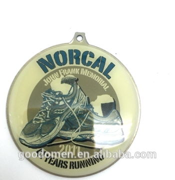 custom made metal dog tag with antique bronze plating and soft enamel craft