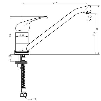 Modern Brass Kitchen Faucet