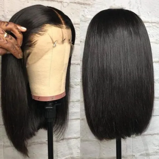 Factory Outlet Hair Sample Bob Cut Wigs 100%Human Hair,13*4 Lace Front Bob Wig, Virgin Human Hair Short Bob 4*4 Lace Closure Wig