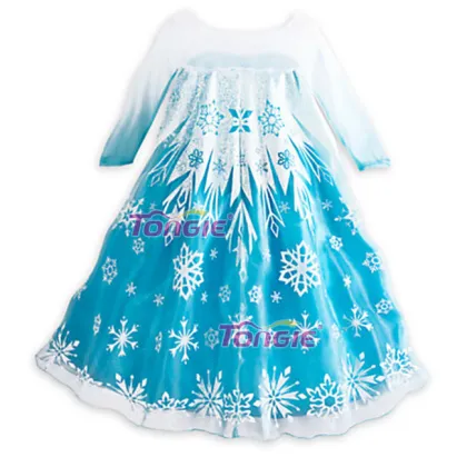Girls' Frozen Costumes Elsa Anna Cosplay Fancy Dress