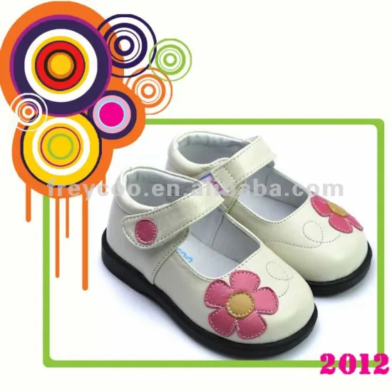 Fancy leather kids shoes for girls 2012 NEW PB-8002WH