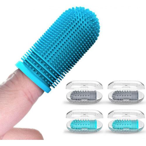 Brosse à dents du doigt de chien en silicone en silicone en silicone