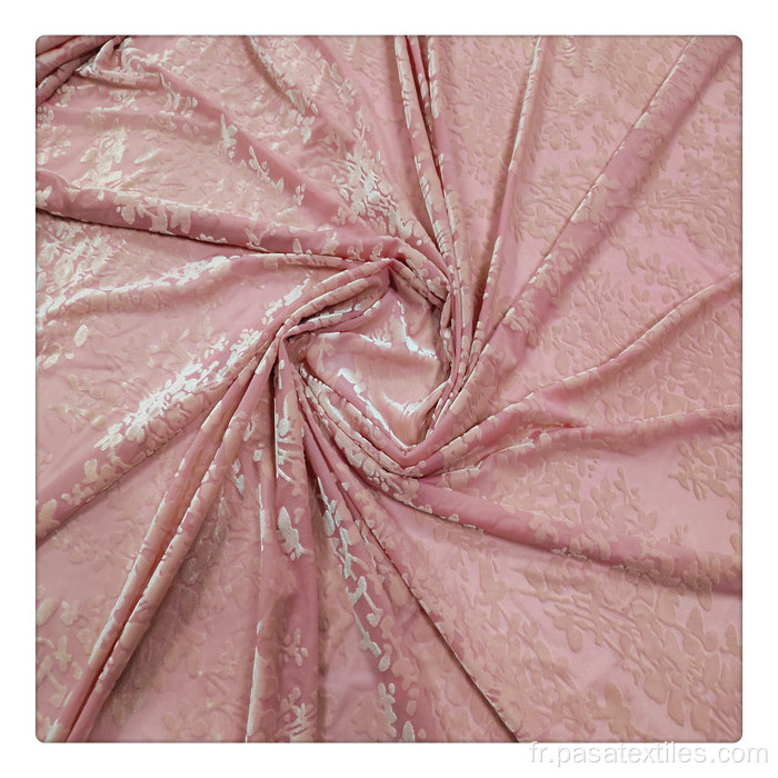 Tissu de velours de velours de velours de haute teneur en soie rose