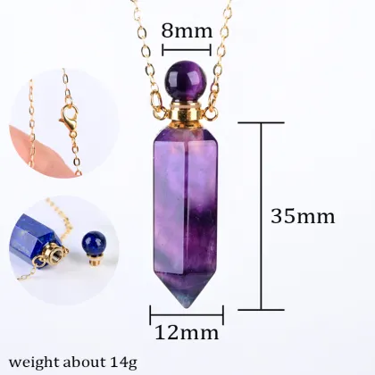 Natural Crystal Perfume Bottle Pendant