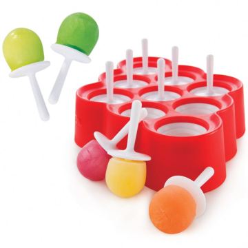 9-Pop Silicone Popsicle Molds with Drip-Guards and Easy Release, BPA-Free