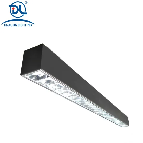 High Efficiency 105lm/w 27W Black LED Linear Suspended Light with Dimmer
