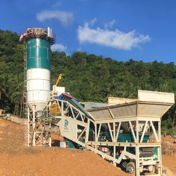 Planta de lotes de concreto portátil pequeño automático completo