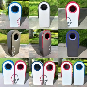 Custom Large Capacity Outdoor Double‑Compartment Waste Sorting Bin Scenic Area Public Dustbin