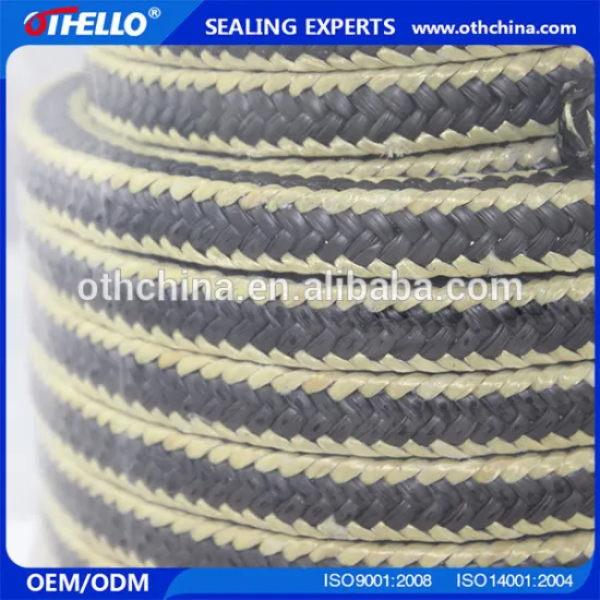 Aramid fiber ptfe gland packing/Black ptfe braided armid yellow