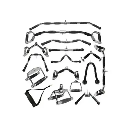 Body Building and Gym Workout Equipment: Pull Back Device and Handle Sets