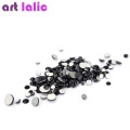 Black Glass Crystal Rhinestones Mix Sizes Nail Art Stones Strass Foil Back For Nail Diamonds Glitter Charms Decoration Tips