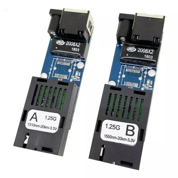 HTB Gigabit Fiber Transceiver Media Converter 10/100/1000Mbps Single Mode Single Fiber SC Port 3KM PCBA