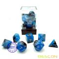 Set de dados polihedros Bescon Two-Tone de dos tonos BLUE DAWN, juego de dados luminosos RPG d4 d6 d8 d10 d12 d20 d% Brick Box Pack