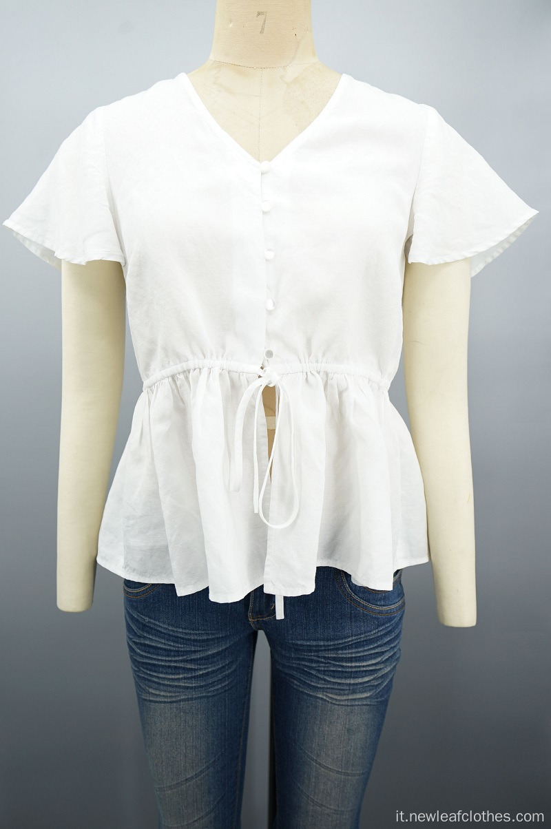 Camicia peplo canale a viscere dolce a v-collo dolce