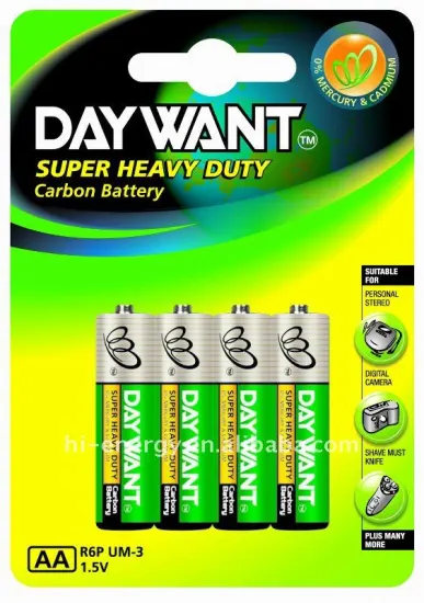 R6P AA um-2 PVC jacket Dry Battery