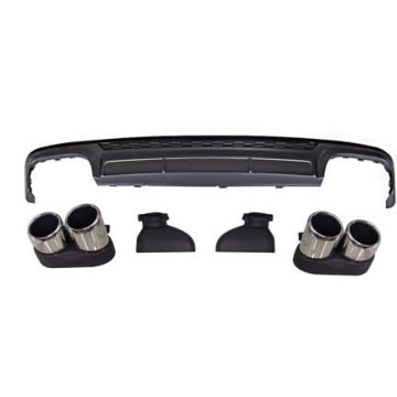 A6 Class S6 Rear Diffuser with Stainless Steel S6 S-line Rear Lip for Audi