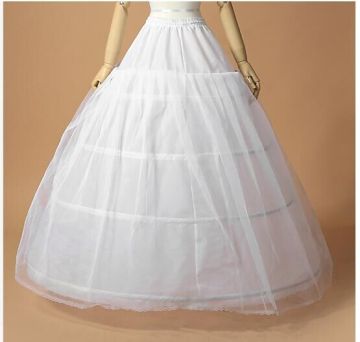 3 Hoops One Layer Tulle Crinoline for Ball Gown Wedding Dress White Jupon Mariage Petticoat In Stock Wedding Underskirt