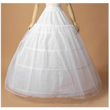 3 Hoops One Layer Tulle Crinoline for Ball Gown Wedding Dress White Jupon Mariage Petticoat In Stock Wedding Underskirt