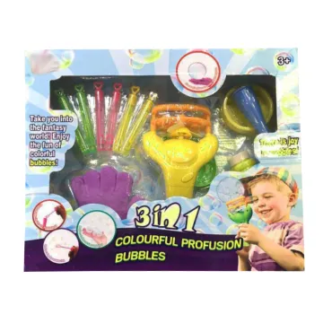 3 IN 1 Colorful Bubble Toys - Hot Selling Summer Outdoor Water Bubble Game Soap Trumpet