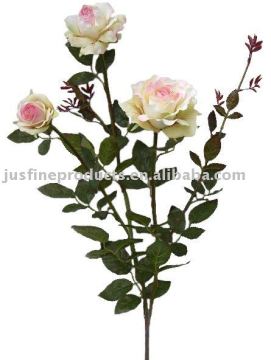 Fabric Flower of 39.37"H Elegant Artificial Rose Spray with 3 Flowers, Handmade Flower