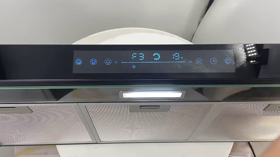 Apartment Kitchen Under Cabinet Range Hood 3 Speed Adjustable with Touchable Screen LED Light Cooking Range Hood