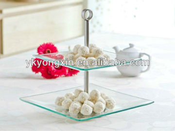 square glass cake stand