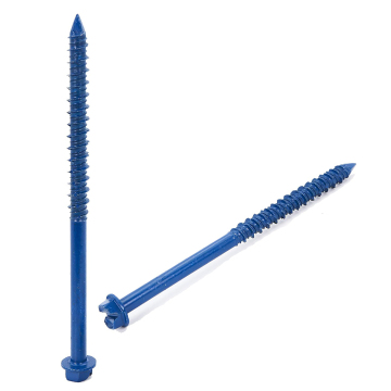 Blue Concrete Screws with Hex Head: 1/4*3 Size, Including Drill Bit for Masonry Applications