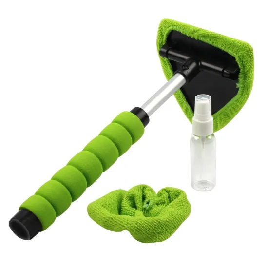 Professional Glass Wiper Car Glass Cleaner Kit: Including Extendable Handle, Microfiber Cloth, and Windshield/Window Cleaning Tools