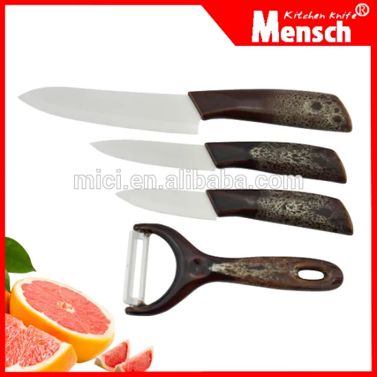 4pcs ceramic cutting knife& Santoku Knife With Sheath