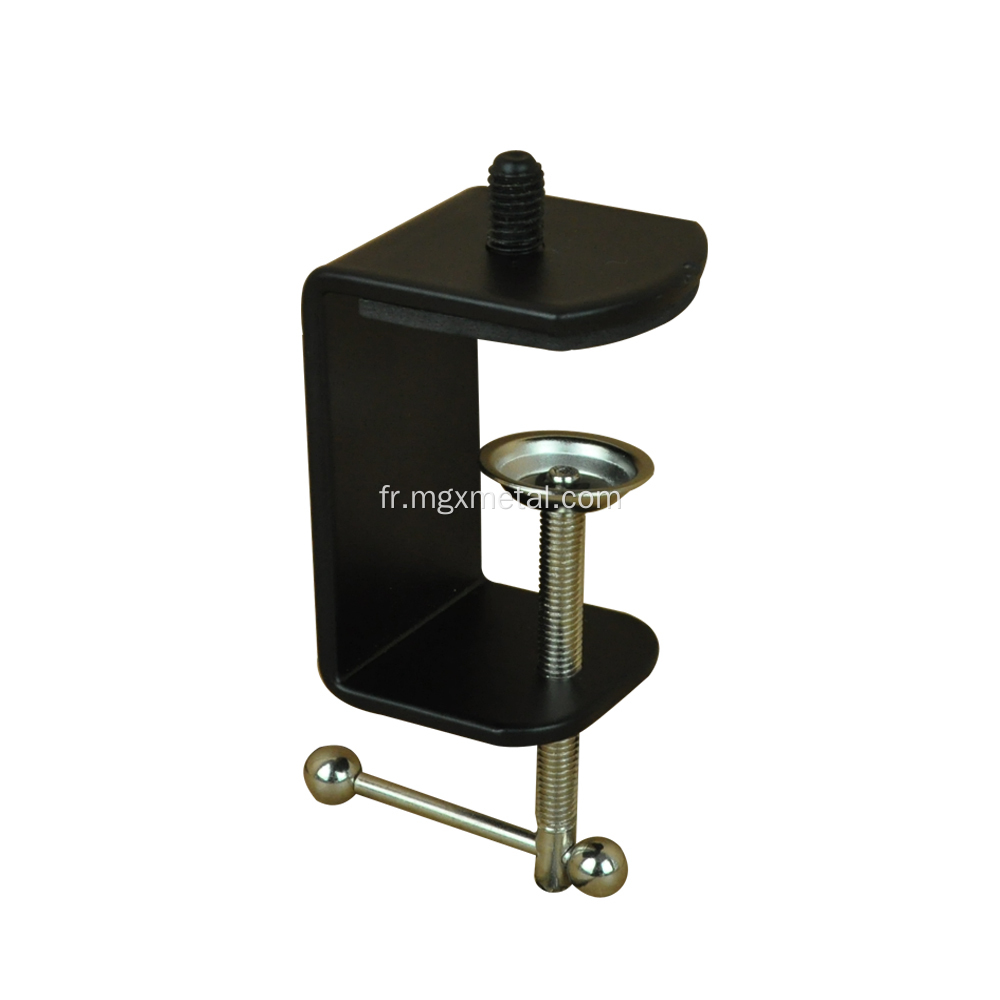 Table de table en acier en poudre noire C-clamp