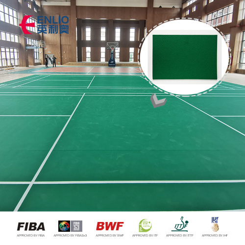 suelo de vinilo adhesivo alfombra de pista de bádminton suelo de plástico de pista de bádminton de alto rebote