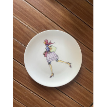 Hand drawn green edge plate