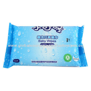 10pcs Baby Wipe, Moisturize and Refresh your Hand or Face, Alcohol-free, Fragrance-free
