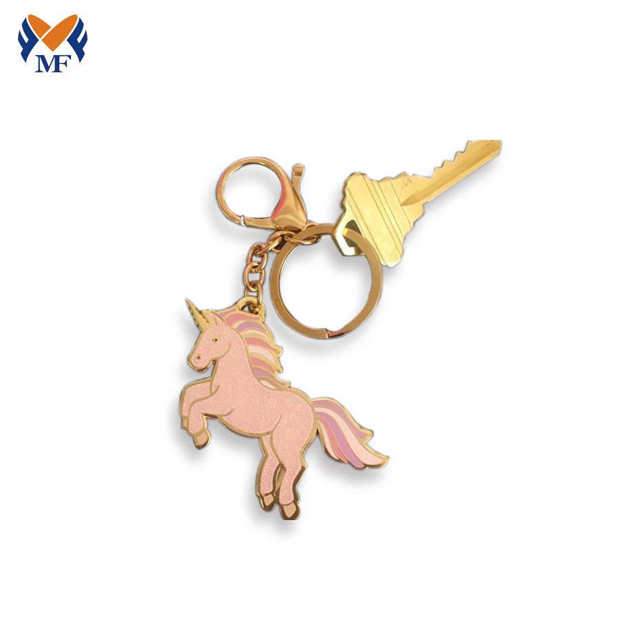 Design your own pink enamel unicorn keychain