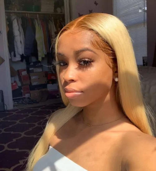 Ombre color 1B 613 blonde straight lace frontal wig with baby hair,virgin hair lace front wigs
