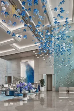 Blue light luxury custom decoration hotel chandelier creative new custom chandelier