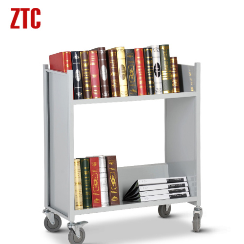 Mobile library book utility cart,double layers welded steel book truck